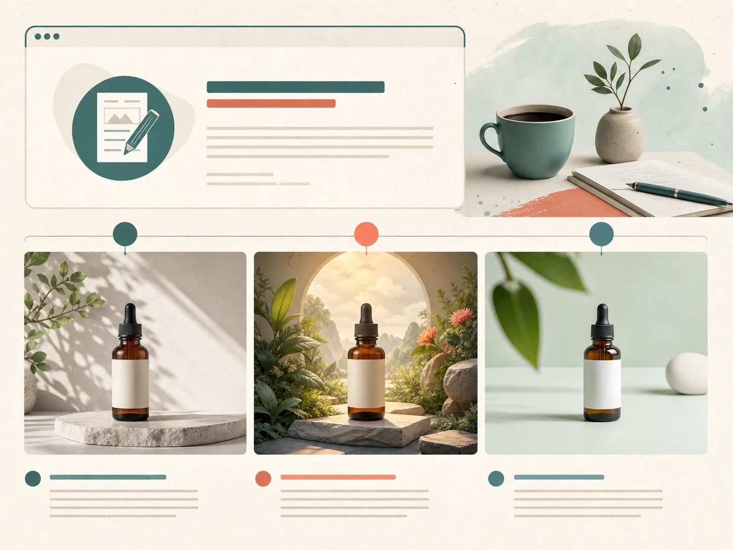 AI images versus product photos illustration