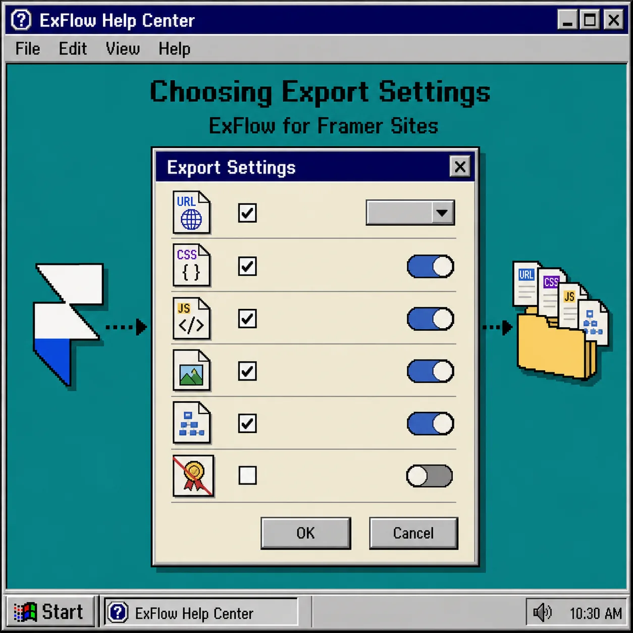 Framer export configuration
