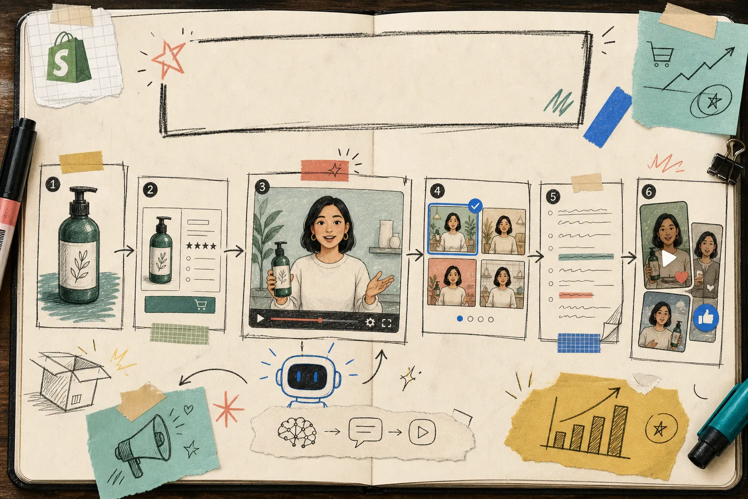 Hand-drawn Shopify UGC video banner