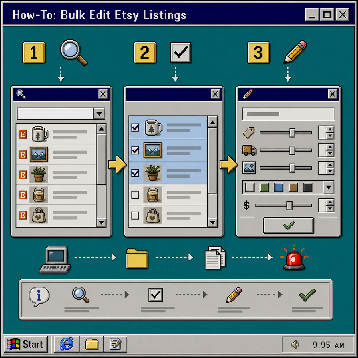 Search, select, and bulk edit workflow