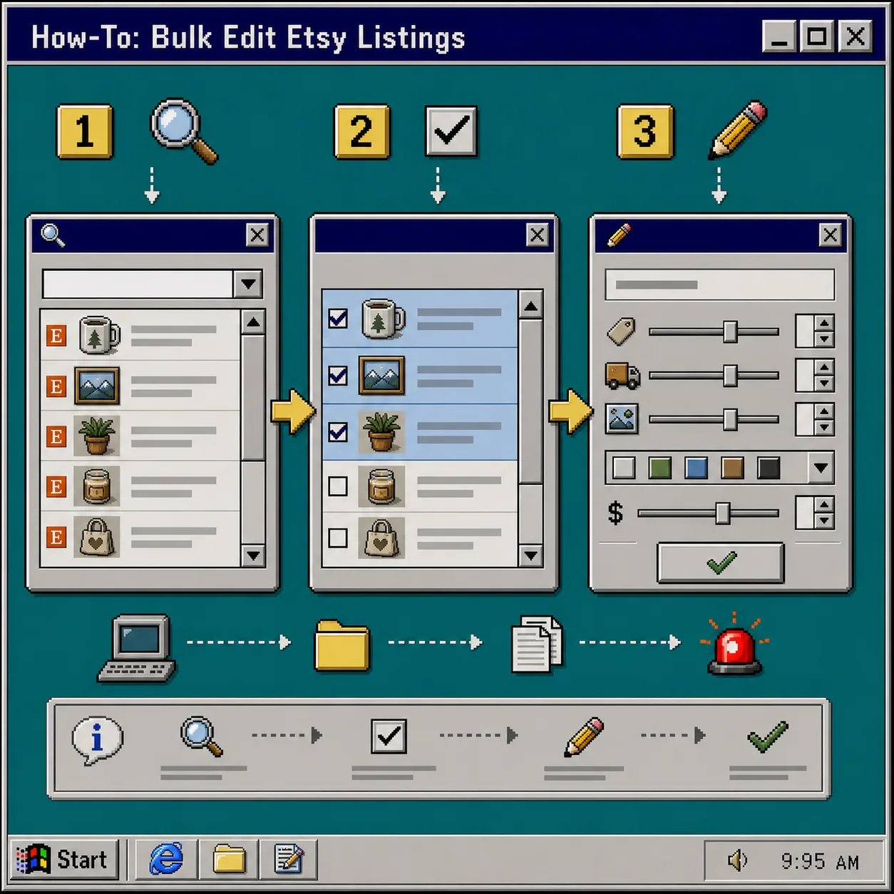 Search, select, and bulk edit workflow