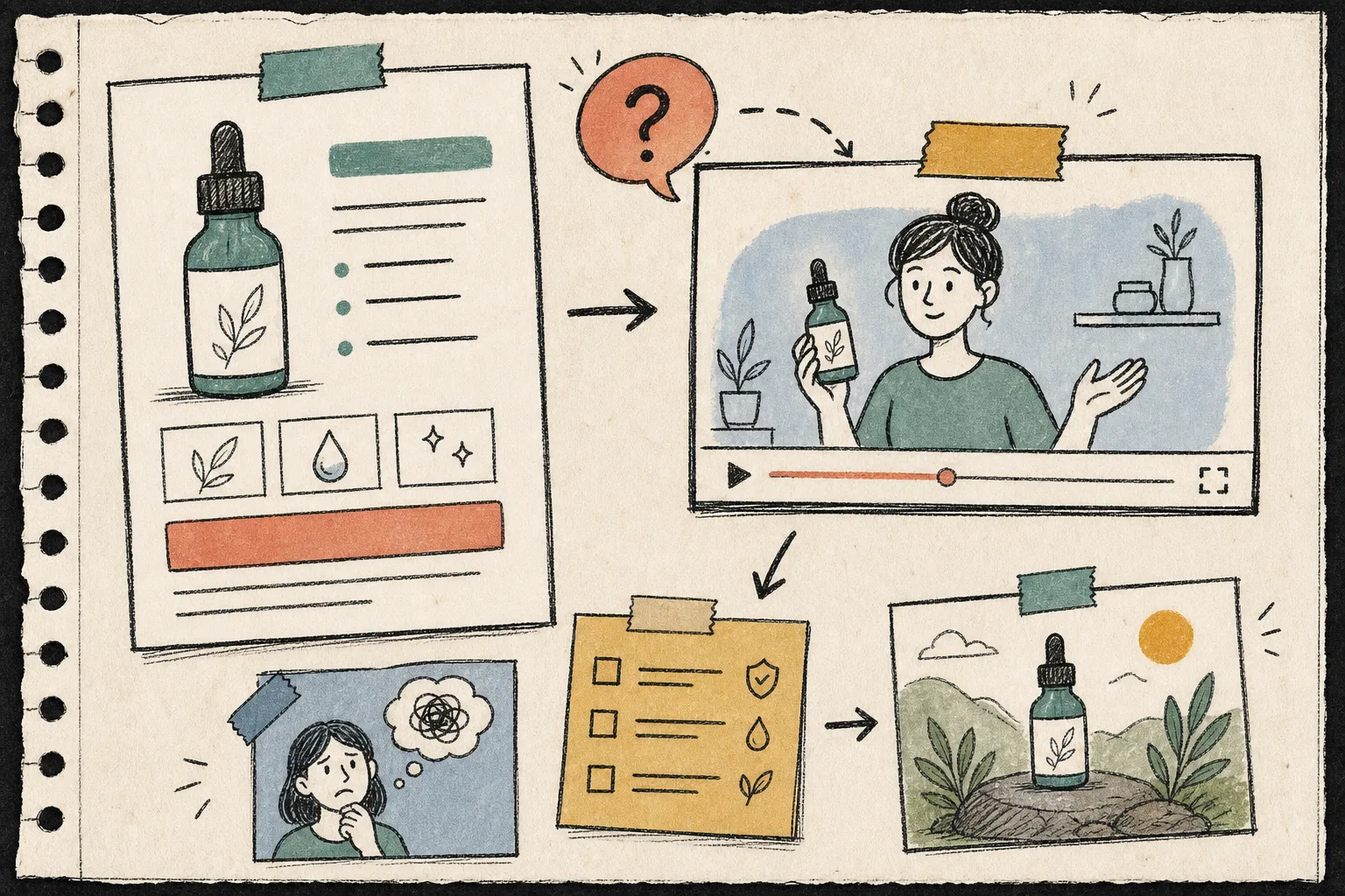 Product page explainer plan turning questions into a helpful UGC-style video