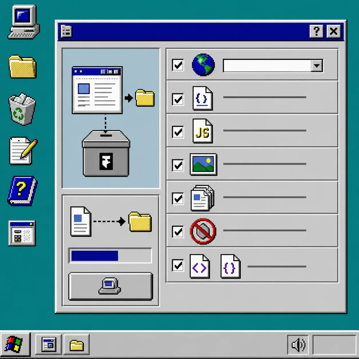 Retro settings panel showing Framer export options