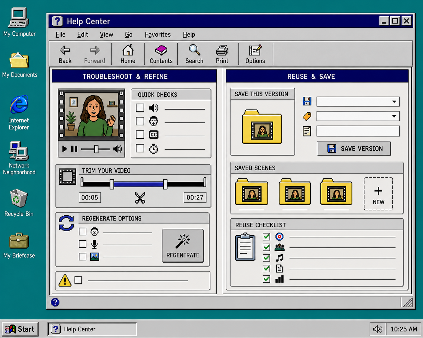 Retro troubleshooting checklist for trimming regenerating and reusing a UGC video