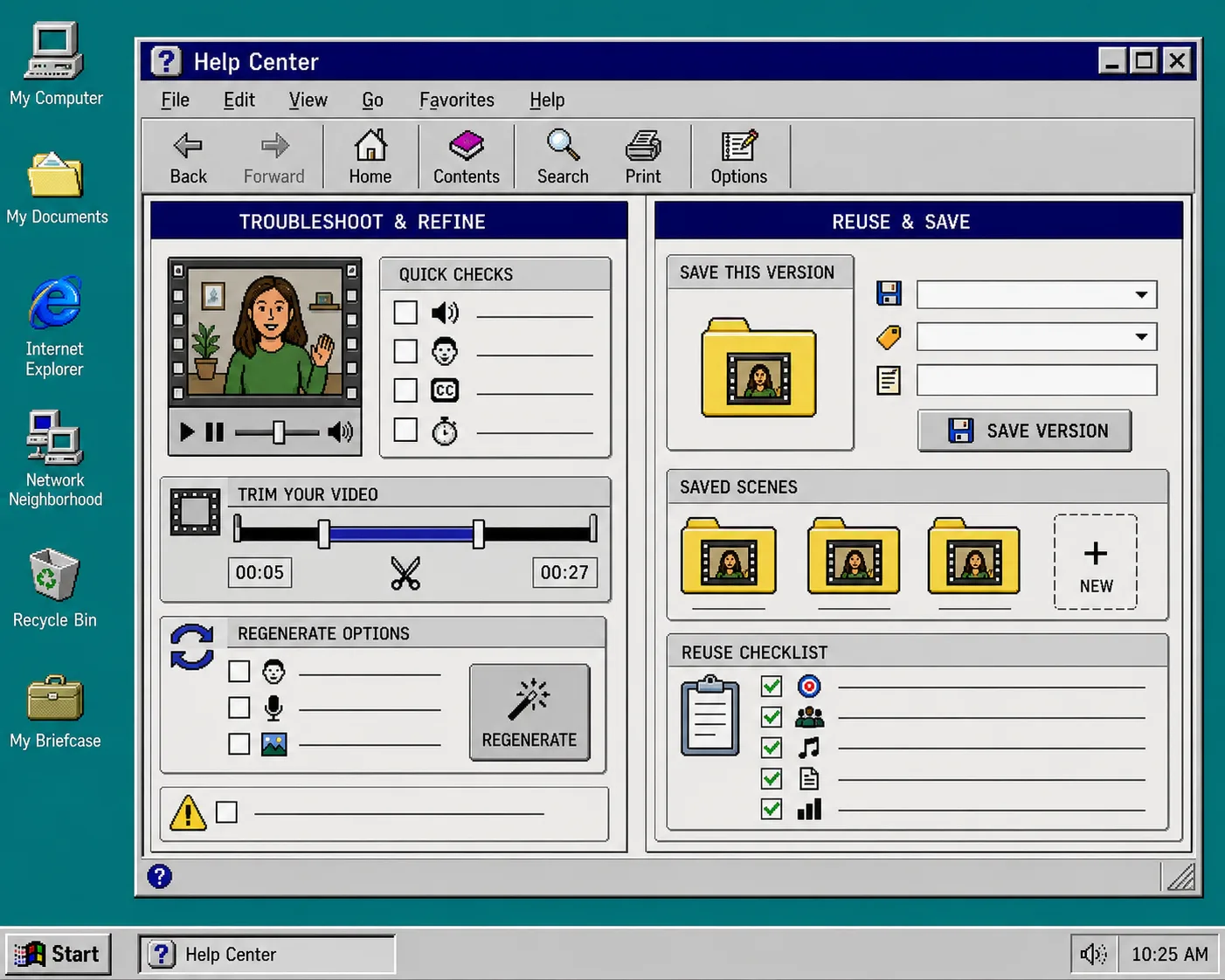 Retro troubleshooting checklist for trimming regenerating and reusing a UGC video