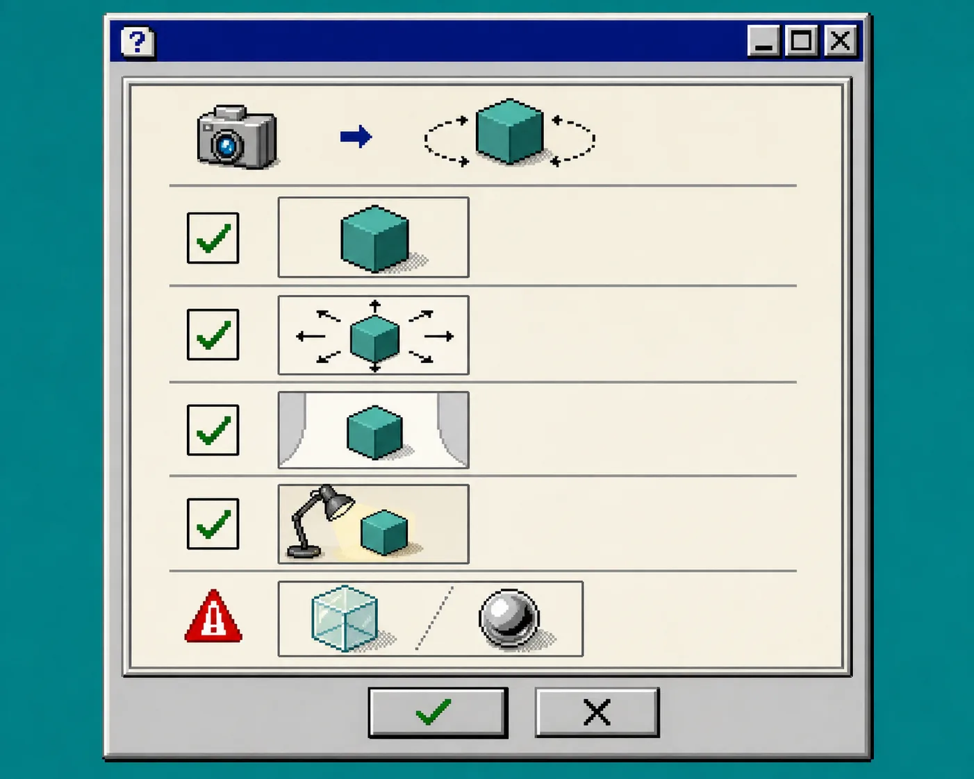 Pre-scan checklist for a 3D-ready product
