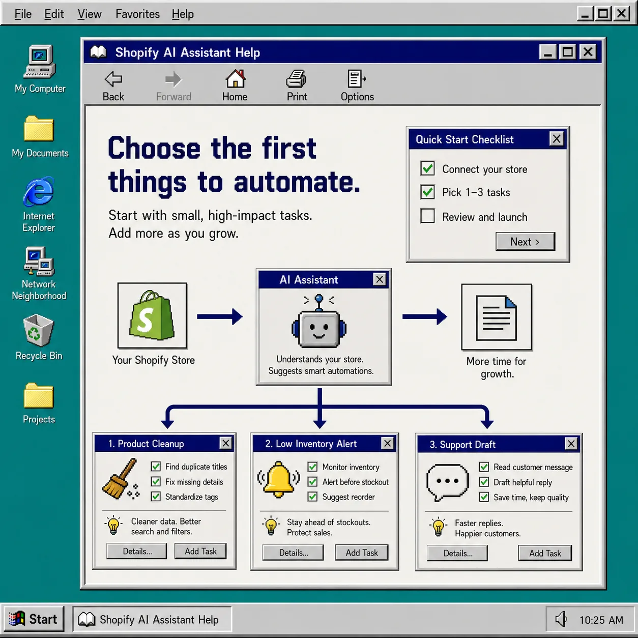 Choosing the first Shopify automations for an AI assistant