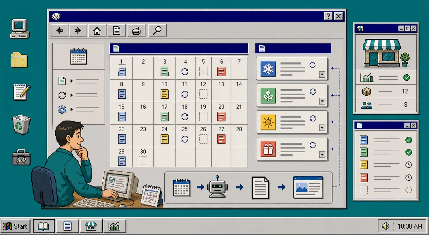 Troubleshooting screen for blog automation