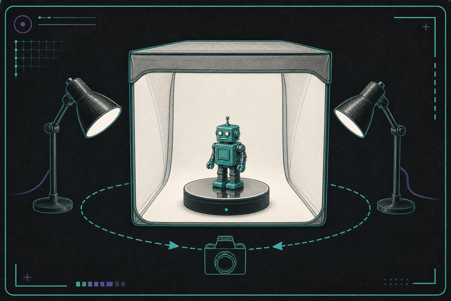 Retro Shopify 3D capture lighting setup