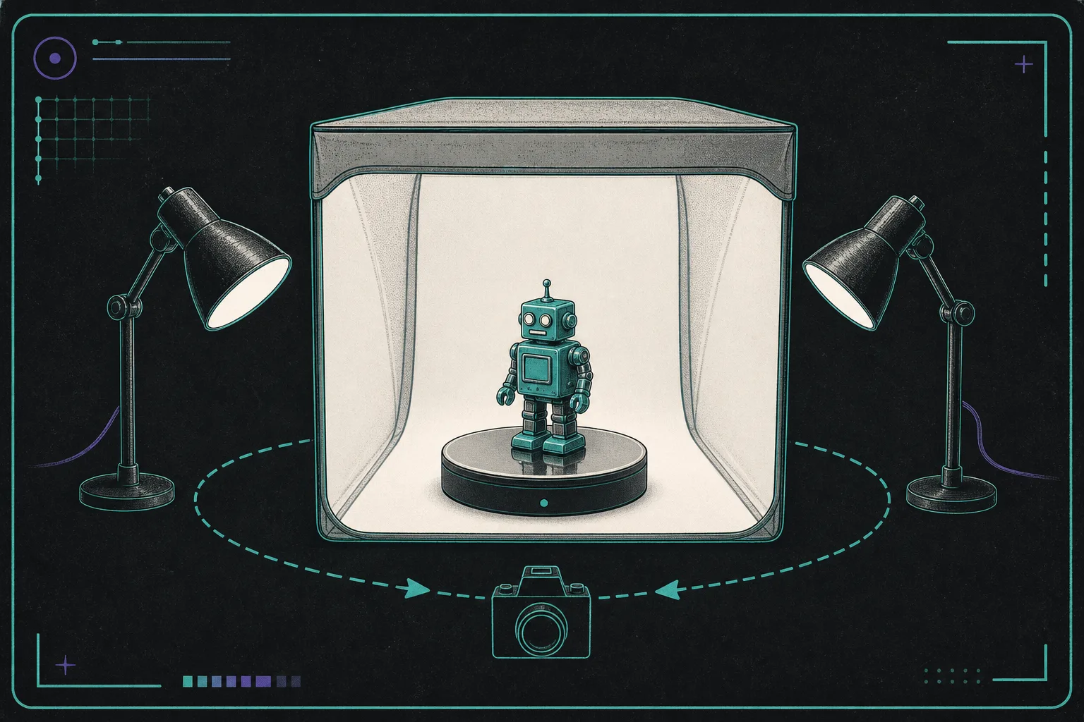 Retro Shopify 3D capture lighting setup