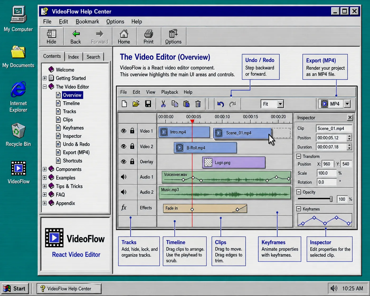 VideoFlow React video editor overview