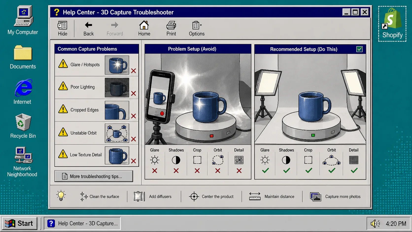 3D capture troubleshooting checklist