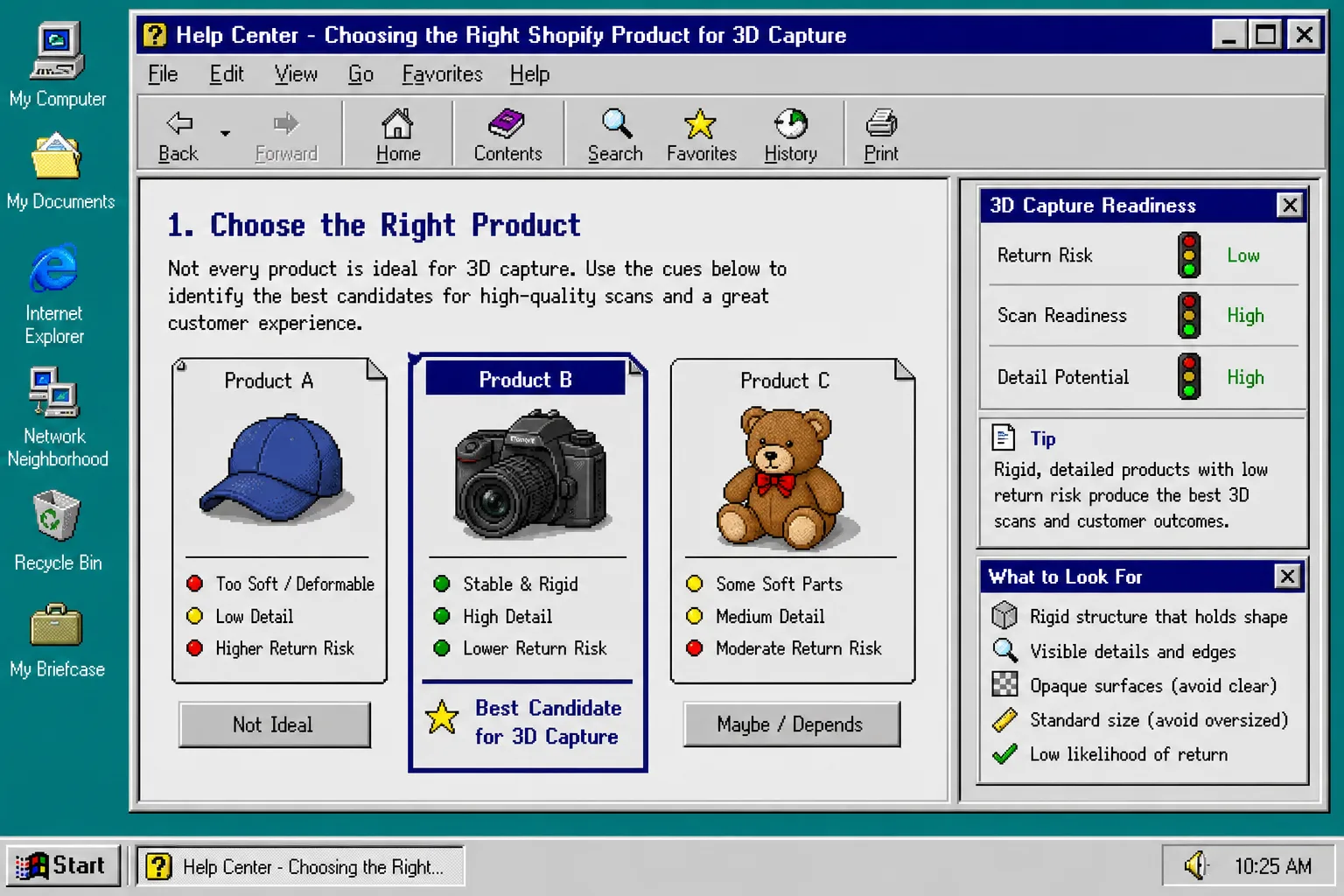 Retro checklist for choosing the right product to scan