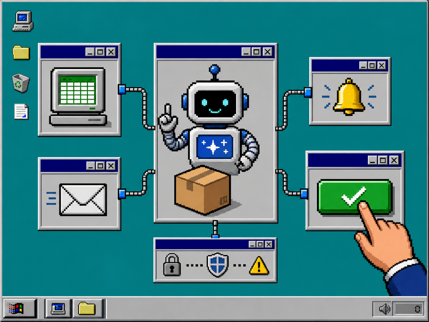 Pixel workflow map from Shopify to report, notification, and human approval