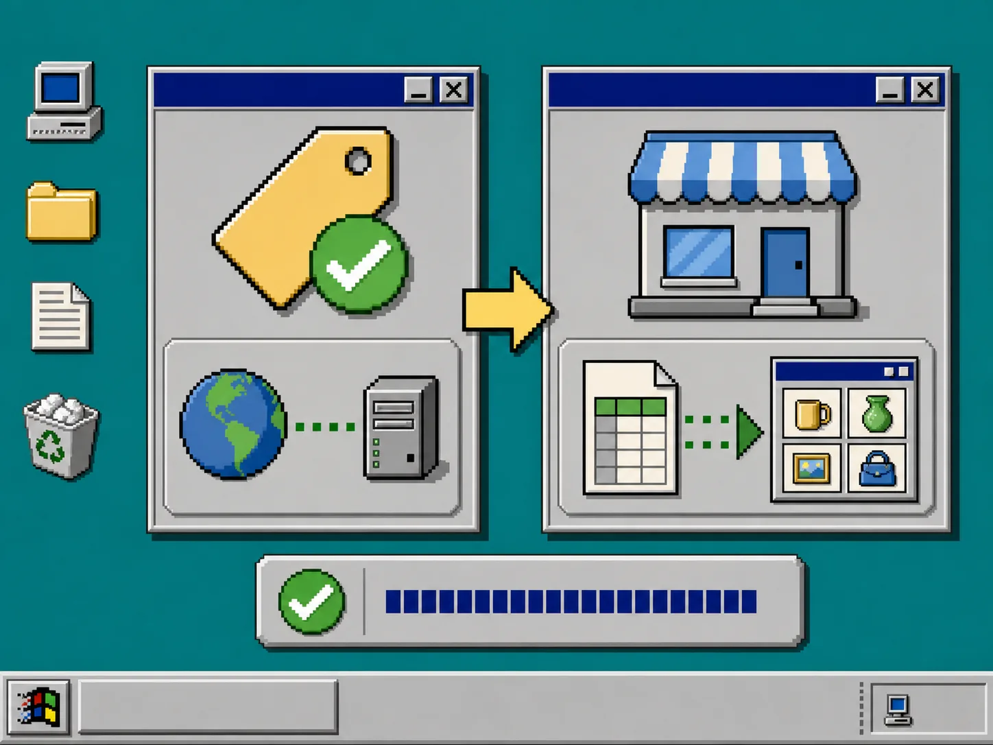 Retro help-center diagram for Etsy domain verification