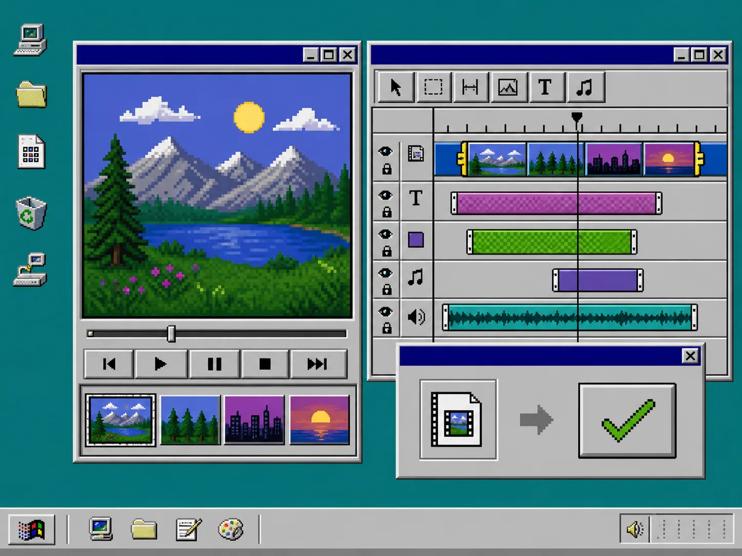 Video draft reviewed in a retro timeline and approval dialog
