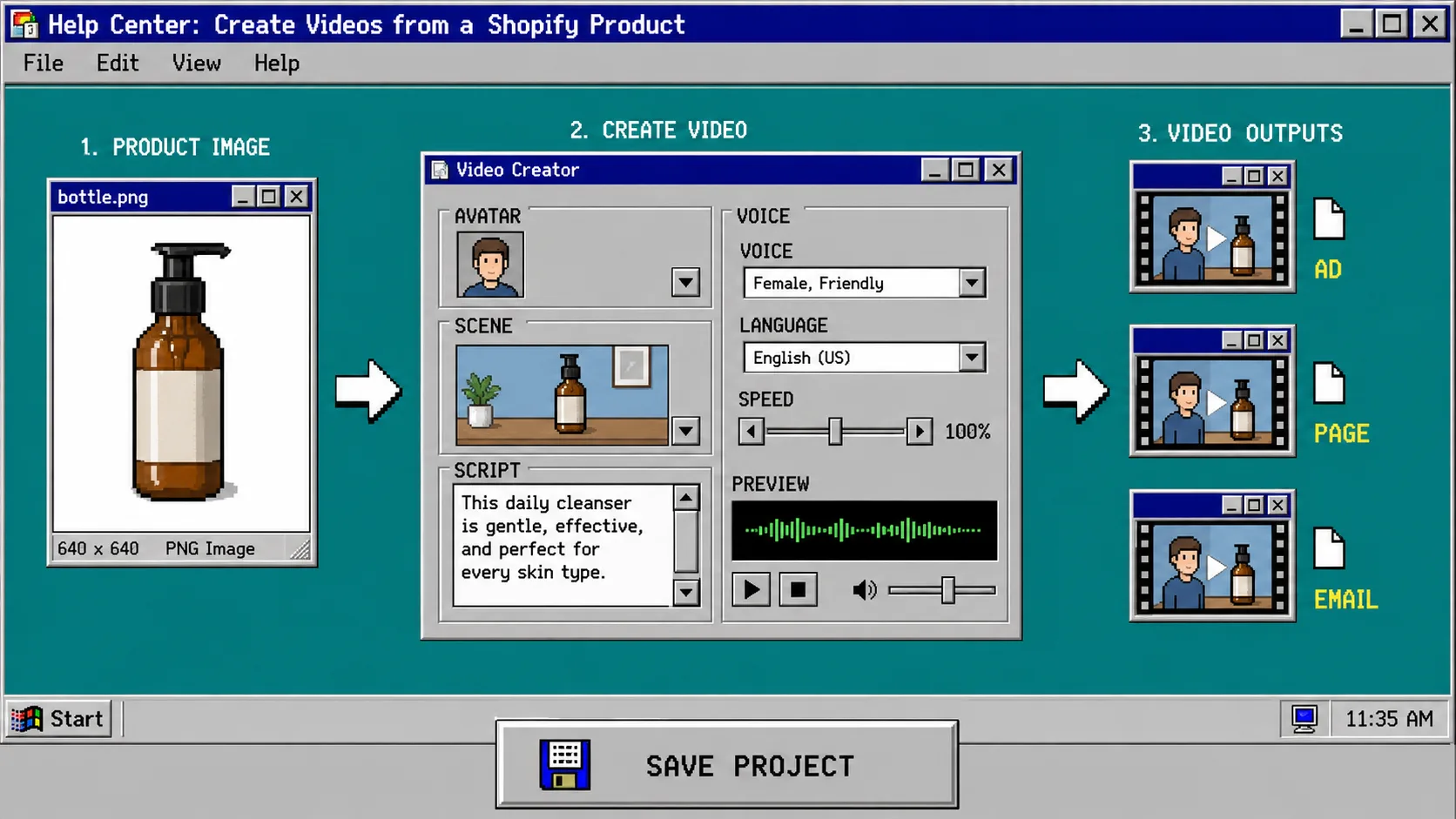 Retro workflow from product to UGC video placements