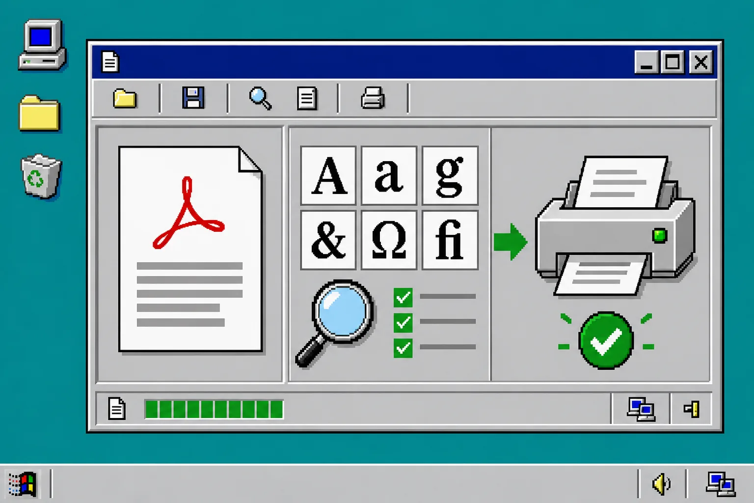 PDF font verification before a print handoff