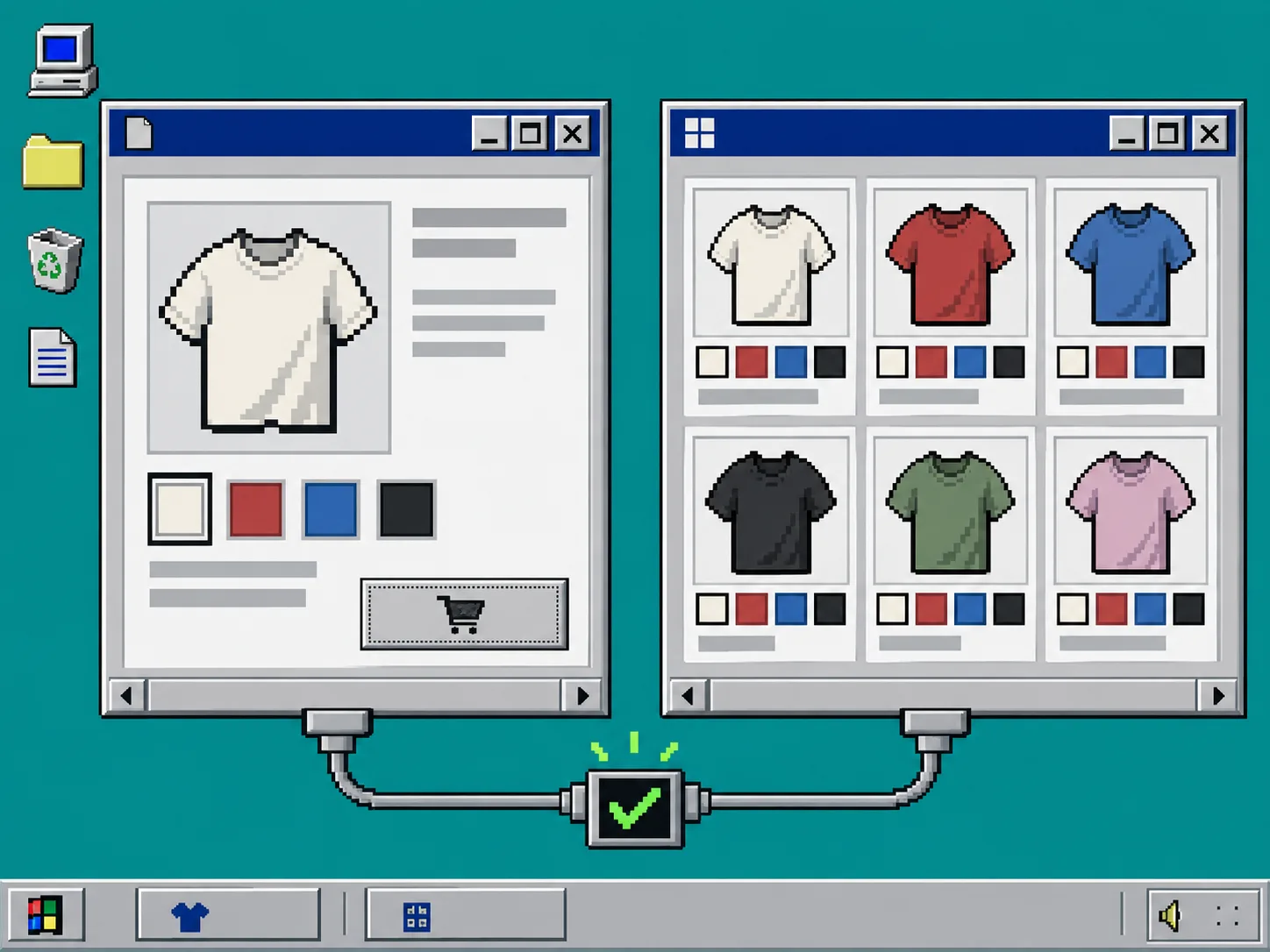 Retro comparison of matching product and collection page swatches