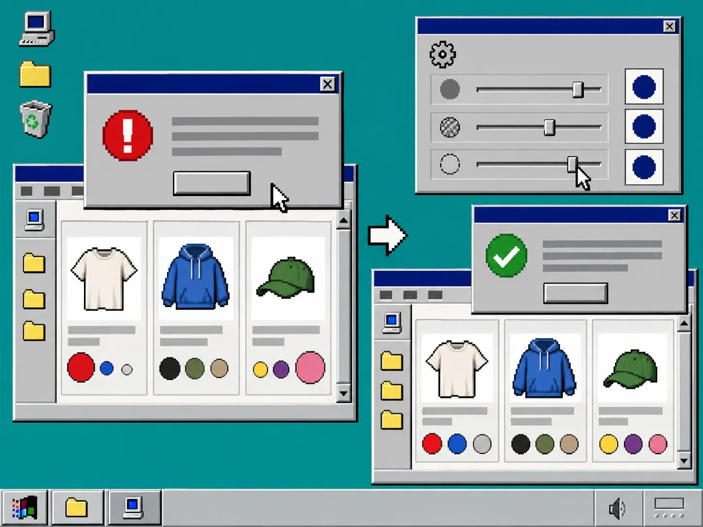 Retro troubleshooting panel for consistent Shopify swatches