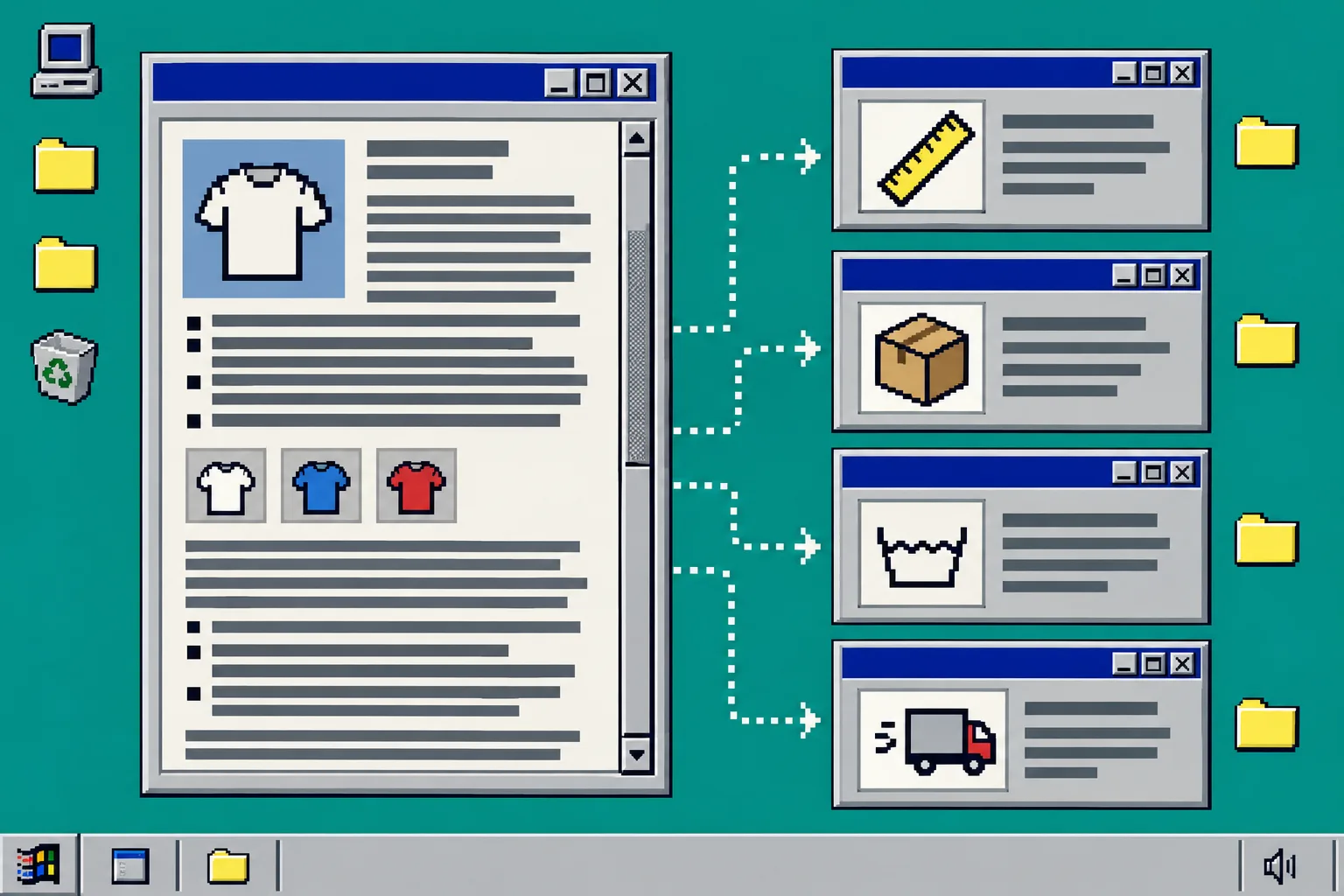 Product description organized into reusable Shopify content sections