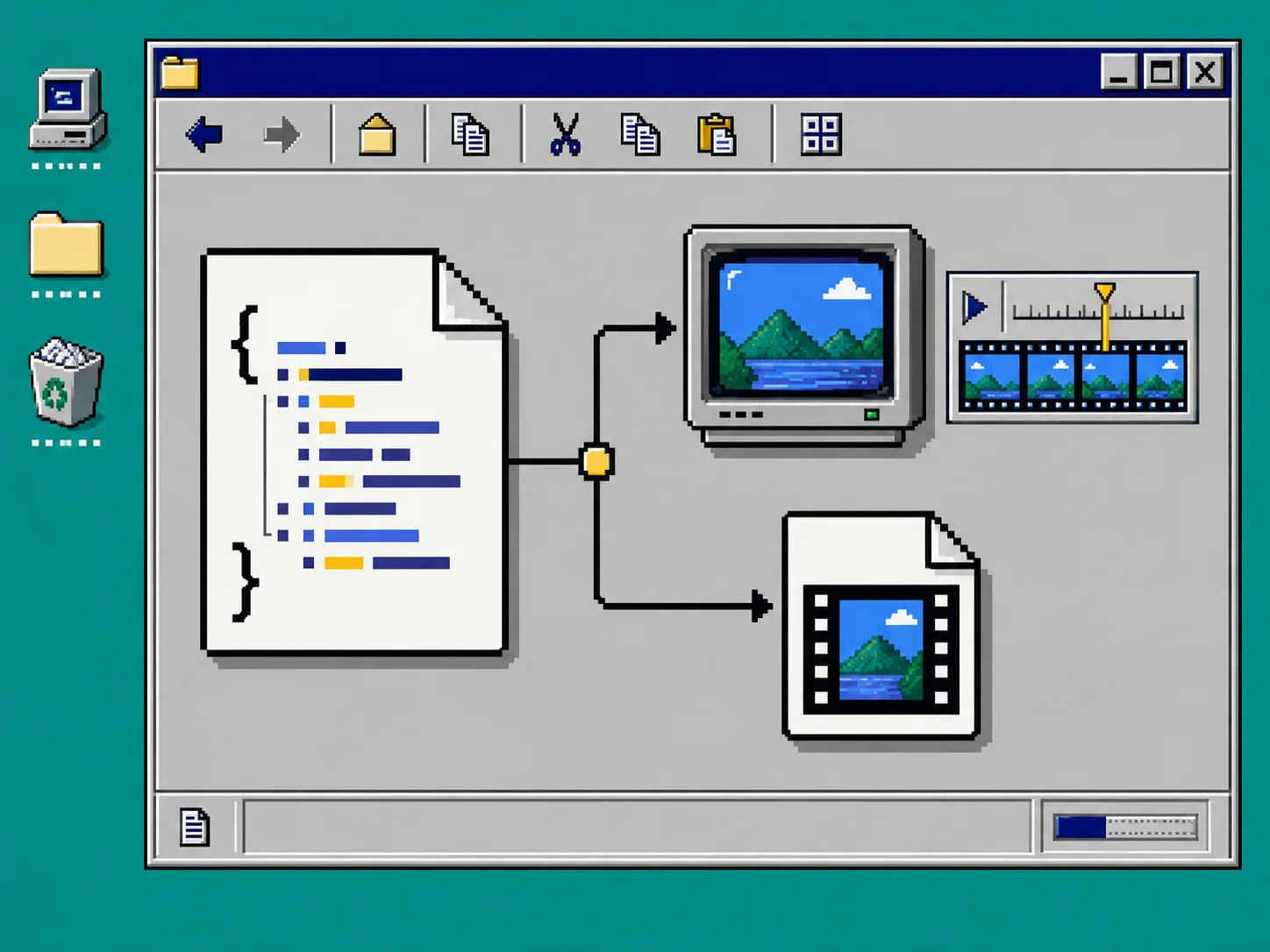 Video JSON document branching to preview and MP4 output