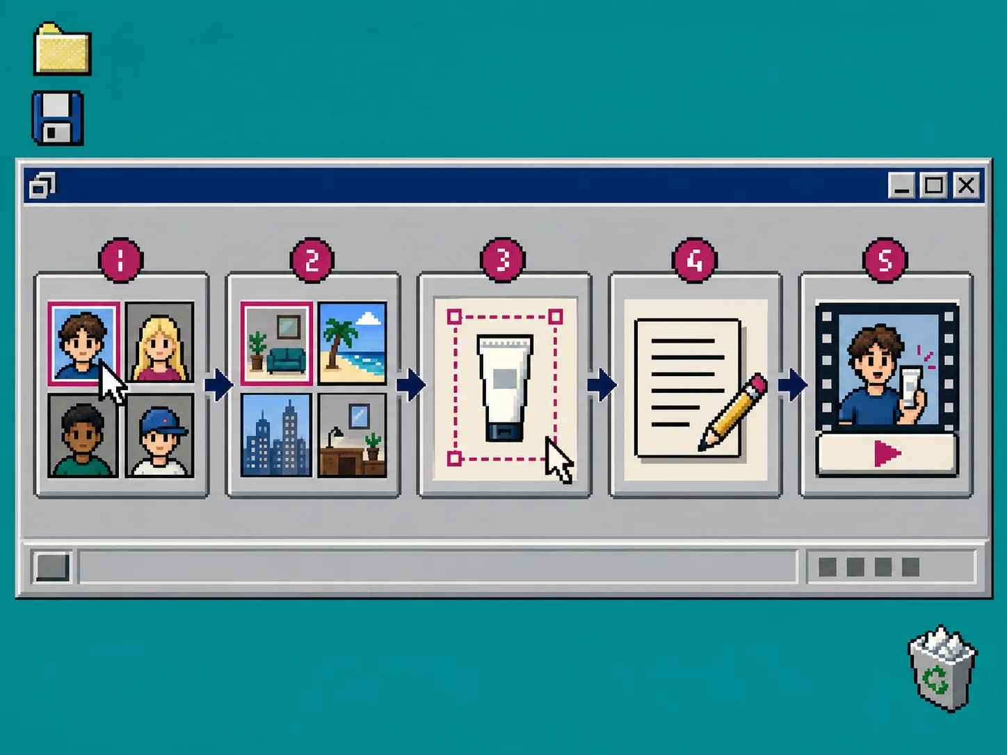 Five-step retro workflow for creating a Shopify UGC video