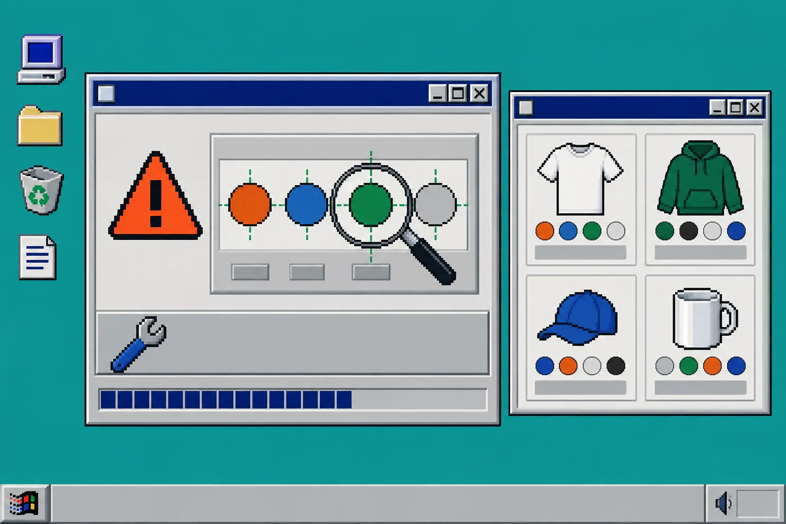 Retro troubleshooting panel for Shopify color swatches