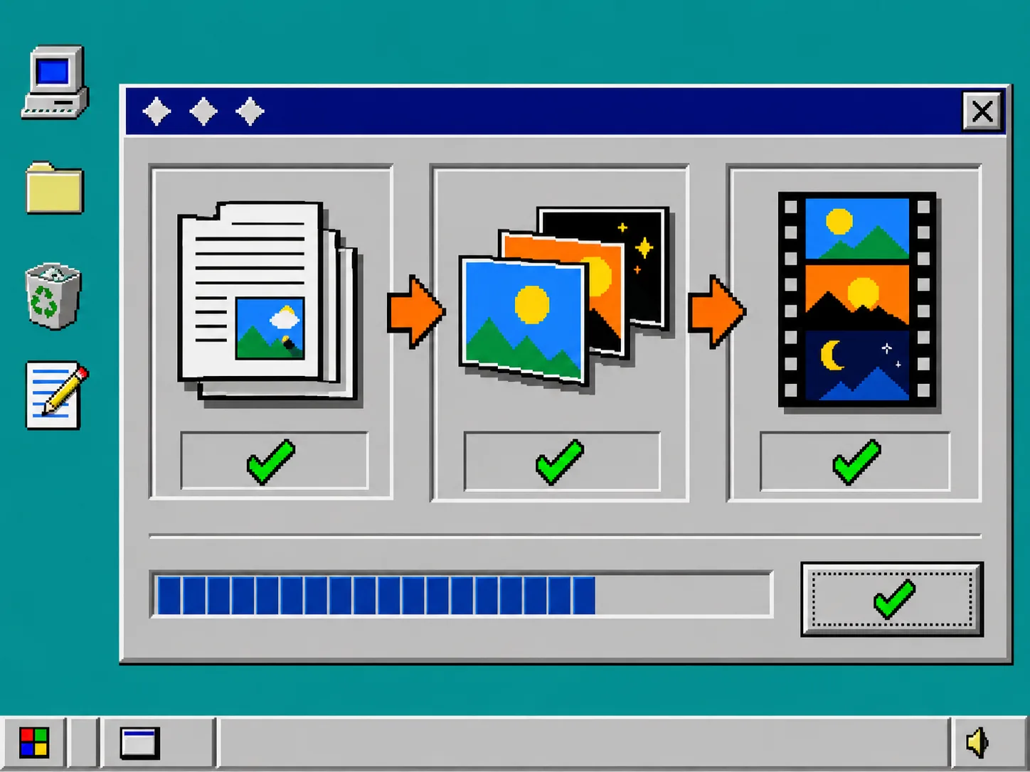 Retro storyboard dialog for turning release notes into scenes