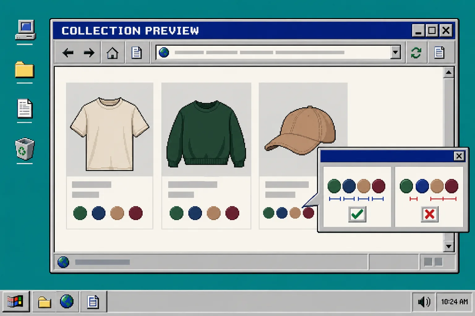 Collection page preview with color swatches