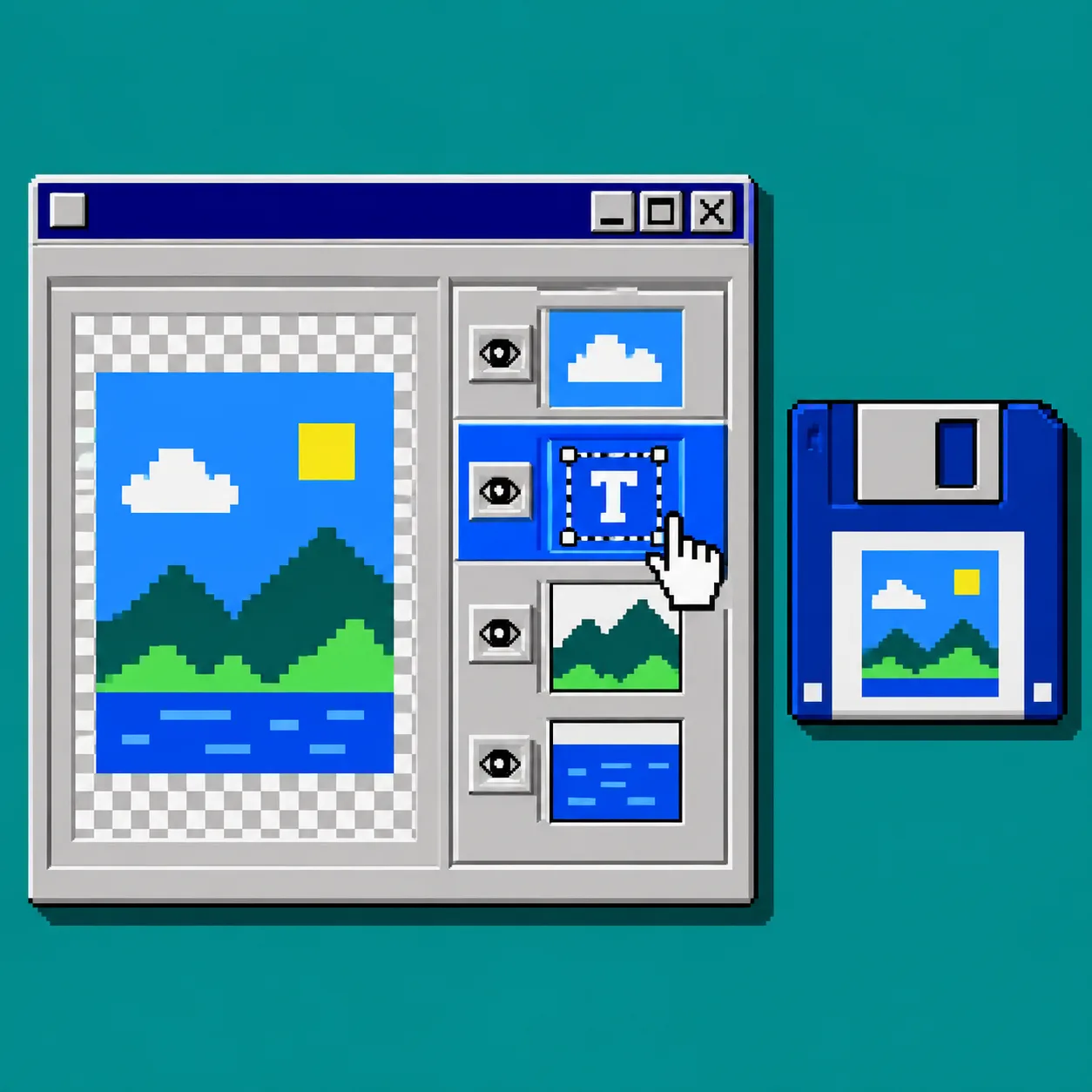 Pixel-art dialog showing a safe targeted layered edit